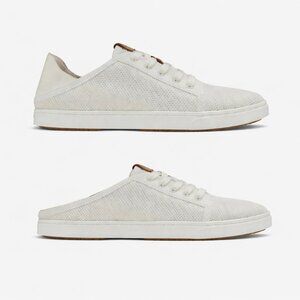 OluKai Pehuea Li White & Cream Sneakers Lightweight Versatile Slip-On Sz 8.5
